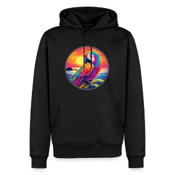 Papagei Buntes Aquarell Cartoon Kawaii Tier - Männer Premium Bio Hoodie - Schwarz - Vorne - Nico (187cm)