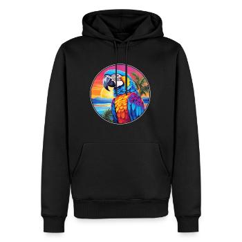 Papagei Buntes Aquarell Cartoon Kawaii Tier - Männer Premium Bio Hoodie - Schwarz - Vorne - Nico (187cm)
