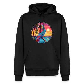 Papagei Buntes Aquarell Cartoon Kawaii Tier - Männer Premium Bio Hoodie - Schwarz - Vorne - Nico (187cm)
