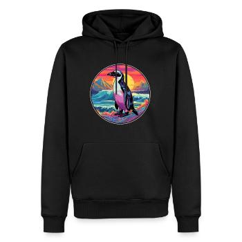Pinguin Buntes Aquarell Cartoon Kawaii Tier - Männer Premium Bio Hoodie - Schwarz - Vorne - Nico (187cm)