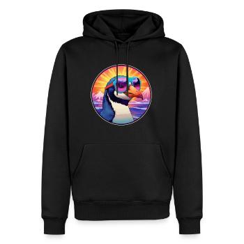 Pinguin Buntes Aquarell Cartoon Kawaii Tier - Männer Premium Bio Hoodie - Schwarz - Vorne - Nico (187cm)