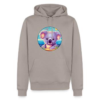 Koala Buntes Aquarell Cartoon Kawaii Tier - Männer Premium Bio Hoodie - Taupe - Vorne - Nico (187cm)