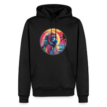 Mandrill Buntes Aquarell Cartoon Kawaii Tier - Männer Premium Bio Hoodie - Schwarz - Vorne - Nico (187cm)