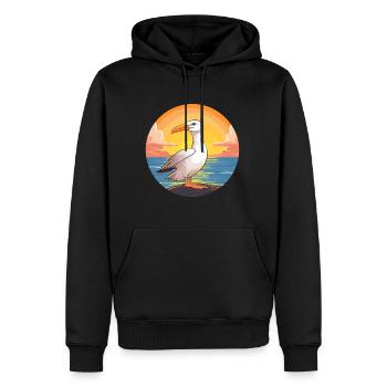 Albatros Aquarelle Colorée Dessin Animé Kawaii Pet - Sweat à capuche Premium bio Homme - noir - Devant - Nico (187cm)