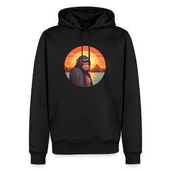 Affe buntes Aquarell Cartoon Kawaii Tier - Männer Premium Bio Hoodie - Schwarz - Vorne - Nico (187cm)