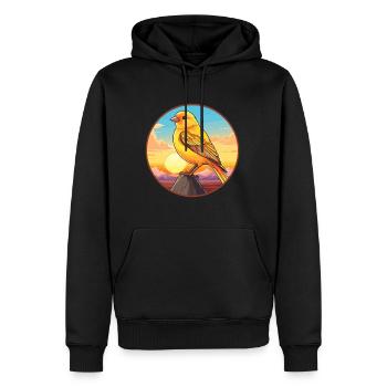 Canari oiseau coloré aquarelle dessin animé kawaii animal de compagnie - Sweat à capuche Premium bio Homme - noir - Devant - Nico (187cm)