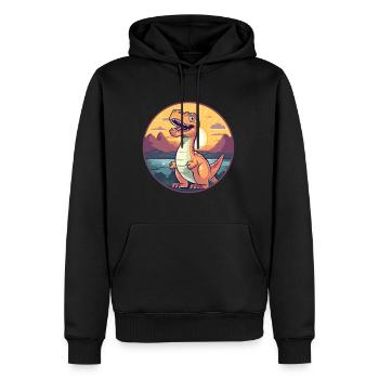 Dinosaurier buntes Aquarell Cartoon Kawaii Tier - Männer Premium Bio Hoodie - Schwarz - Vorne - Nico (187cm)
