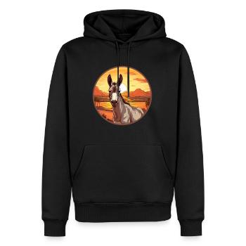 Esel buntes Aquarell Cartoon Kawaii Tier - Männer Premium Bio Hoodie - Schwarz - Vorne - Nico (187cm)
