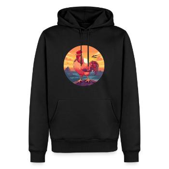 Huhn buntes Aquarell Cartoon Kawaii Tier - Männer Premium Bio Hoodie - Schwarz - Vorne - Nico (187cm)