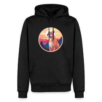 Cougar Aquarelle Colorée Dessin Animé Kawaii Animal - Sweat à capuche Premium bio Homme - noir - Devant - Nico (187cm)