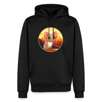 Éléphant Mégère Coloré Aquarelle Dessin Animé Kawaii - Sweat à capuche Premium bio Homme - noir - Devant - Nico (187cm)