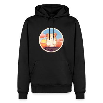 Hamster Buntes Aquarell Cartoon Kawaii Tier - Männer Premium Bio Hoodie - Schwarz - Vorne - Nico (187cm)