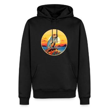 Iguane Aquarelle Colorée Dessin Animé Kawaii Animal - Sweat à capuche Premium bio Homme - noir - Devant - Nico (187cm)