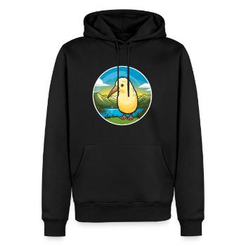 Kiwi Vogel Buntes Aquarell Cartoon Kawaii Haustier - Männer Premium Bio Hoodie - Schwarz - Vorne - Nico (187cm)