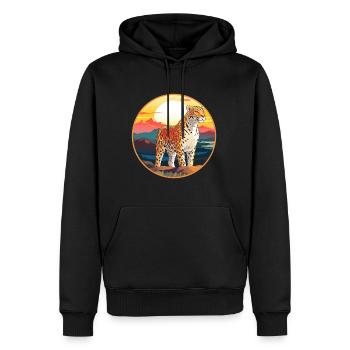 Jaguar Buntes Aquarell Cartoon Kawaii Tier - Männer Premium Bio Hoodie - Schwarz - Vorne - Nico (187cm)