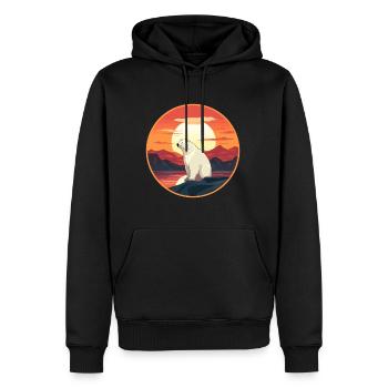 Ours polaire aquarelle colorée dessin animé kawaii animal de compagnie - Sweat à capuche Premium bio Homme - noir - Devant - Nico (187cm)