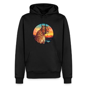 Leopard buntes Aquarell Cartoon Kawaii Tier - Männer Premium Bio Hoodie - Schwarz - Vorne - Nico (187cm)