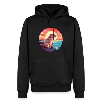 Ratte bunte Aquarell-Karikatur Kawaii-Tier - Männer Premium Bio Hoodie - Schwarz - Vorne - Nico (187cm)