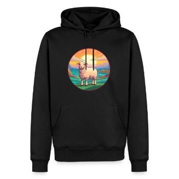 Schaf Buntes Aquarell Cartoon Kawaii Tier - Männer Premium Bio Hoodie - Schwarz - Vorne - Nico (187cm)