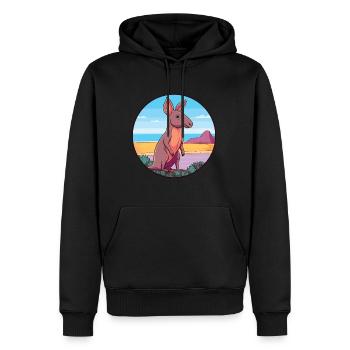 Aardvark aquarelle dessin animé Kawaii Clipart Animal - Sweat à capuche Premium bio Homme - noir - Devant - Nico (187cm)