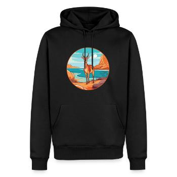 Antilope Aquarell Cartoon Kawaii Clipart Tier - Männer Premium Bio Hoodie - Schwarz - Vorne - Nico (187cm)