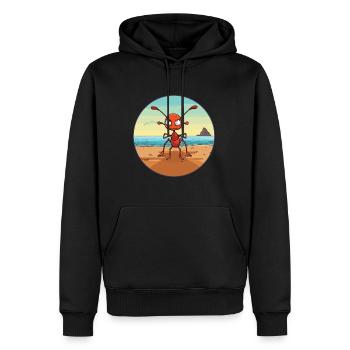 Fourmi aquarelle dessin animé Kawaii Clipart Animal - Sweat à capuche Premium bio Homme - noir - Devant - Nico (187cm)