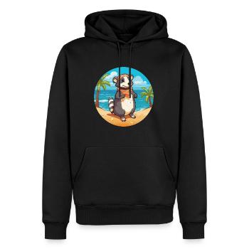 Blaireau Aquarelle Dessin Animé Kawaii Clipart Animal - Sweat à capuche Premium bio Homme - noir - Devant - Nico (187cm)