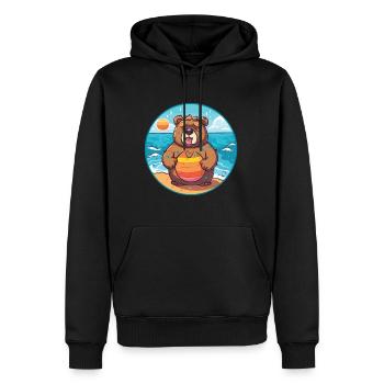 Bär Aquarell Karikatur Kawaii Clipart Tier - Männer Premium Bio Hoodie - Schwarz - Vorne - Nico (187cm)