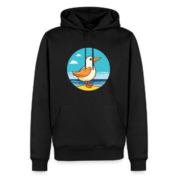 Oiseau Aquarelle Cartoon Kawaii Clipart Animal - Sweat à capuche Premium bio Homme - noir - Devant - Nico (187cm)