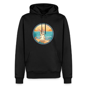 Hase Aquarell Cartoon Kawaii Clipart Tier - Männer Premium Bio Hoodie - Schwarz - Vorne - Nico (187cm)
