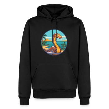 Cobra aquarelle dessin animé Kawaii Clipart Animal - Sweat à capuche Premium bio Homme - noir - Devant - Nico (187cm)