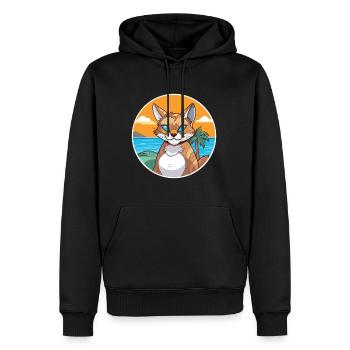 Rotluchs Aquarell Cartoon Kawaii Clipart Tier - Männer Premium Bio Hoodie - Schwarz - Vorne - Nico (187cm)
