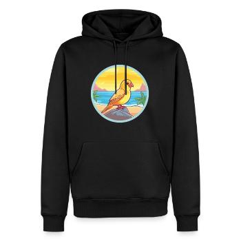 Canari oiseau aquarelle dessin animé Kawaii Clipart animal de compagnie - Sweat à capuche Premium bio Homme - noir - Devant - Nico (187cm)