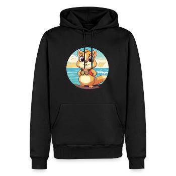 Chipmunk Watercolor Cartoon Kawaii Clipart Animal - Men’s Premium Organic Hoodie - black - Front - Nico (187cm)