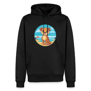 Gepard Aquarell Cartoon Kawaii Clipart Tier - Männer Premium Bio Hoodie - Schwarz - Vorne - Nico (187cm)