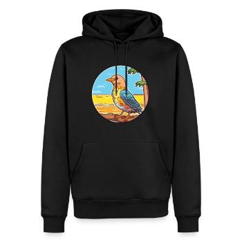 Kuckuck Aquarell Cartoon Kawaii Clipart Tier - Männer Premium Bio Hoodie - Schwarz - Vorne - Nico (187cm)
