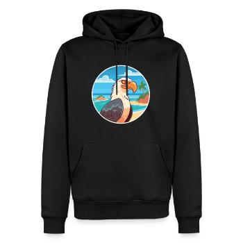 Eagle Watercolor Cartoon Kawaii Clipart Animal - Men’s Premium Organic Hoodie - black - Front - Nico (187cm)