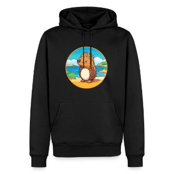 Ameisenigel Aquarell Cartoon Kawaii Clipart Tier - Männer Premium Bio Hoodie - Schwarz - Vorne - Nico (187cm)