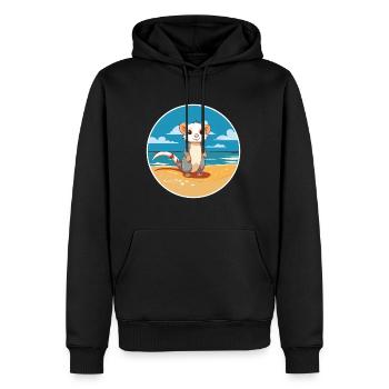 Frettchen Aquarell Cartoon Kawaii Clipart Tier - Männer Premium Bio Hoodie - Schwarz - Vorne - Nico (187cm)