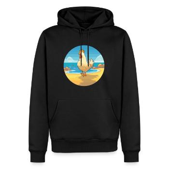 Henne Aquarell Karikatur Kawaii Clipart Tier - Männer Premium Bio Hoodie - Schwarz - Vorne - Nico (187cm)