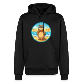 Gopher Aquarell Cartoon Kawaii Clipart Tier - Männer Premium Bio Hoodie - Schwarz - Vorne - Nico (187cm)