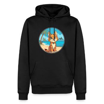 Lynx aquarelle dessin animé Kawaii Clipart Animal - Sweat à capuche Premium bio Homme - noir - Devant - Nico (187cm)