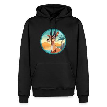 Impala Aquarell Karikatur Kawaii Clipart Tier - Männer Premium Bio Hoodie - Schwarz - Vorne - Nico (187cm)