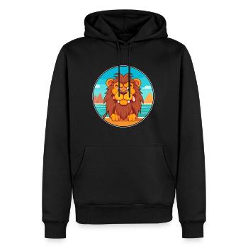 Manticore Aquarelle Dessin Animé Kawaii Clipart Animal - Sweat à capuche Premium bio Homme - noir - Devant - Nico (187cm)