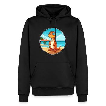 Eidechse Aquarell Cartoon Kawaii Clipart Tier - Männer Premium Bio Hoodie - Schwarz - Vorne - Nico (187cm)