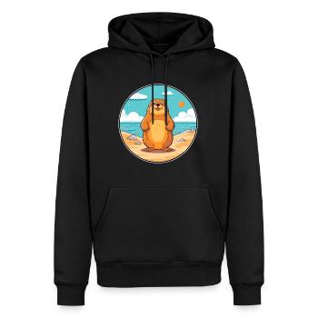 Murmeltier Aquarell Cartoon Kawaii Clipart Tier - Männer Premium Bio Hoodie - Schwarz - Vorne - Nico (187cm)