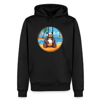 Panda Aquarell Karikatur Kawaii Clipart Tier - Männer Premium Bio Hoodie - Schwarz - Vorne - Nico (187cm)
