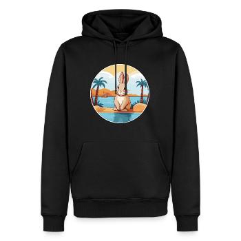Kaninchen Aquarell Cartoon Kawaii Clipart Tier - Männer Premium Bio Hoodie - Schwarz - Vorne - Nico (187cm)