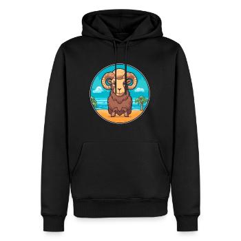Widder Aquarell Cartoon Kawaii Clipart Tier - Männer Premium Bio Hoodie - Schwarz - Vorne - Nico (187cm)
