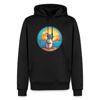 Ratte Aquarell Cartoon Kawaii Clipart Tier - Männer Premium Bio Hoodie - Schwarz - Vorne - Nico (187cm)